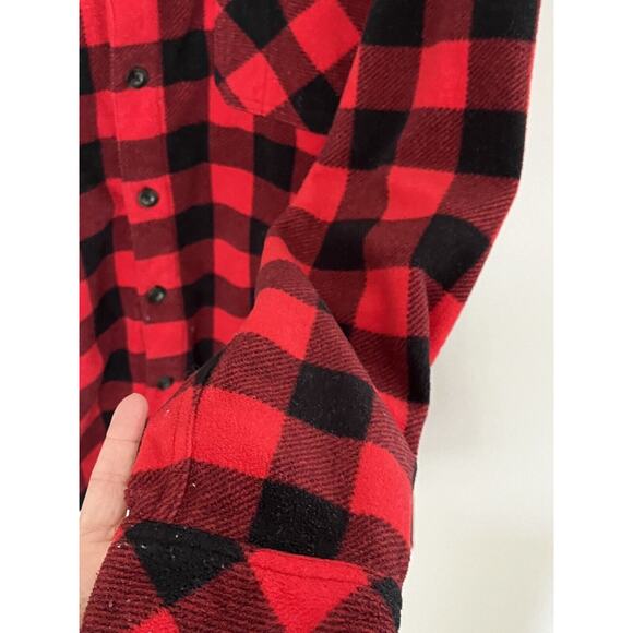 Flannel Fleece Mens LG Shacket Buffalo Check Legendary Whitetails Oversized - Picture 5 of 7